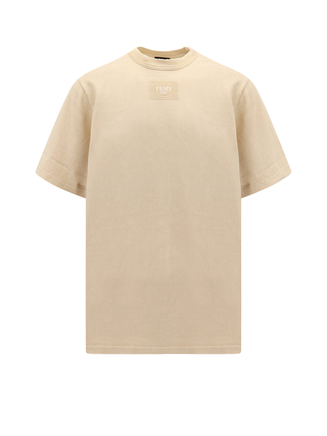 T-shirt in cotone Washed con etichetta Fendi Roma