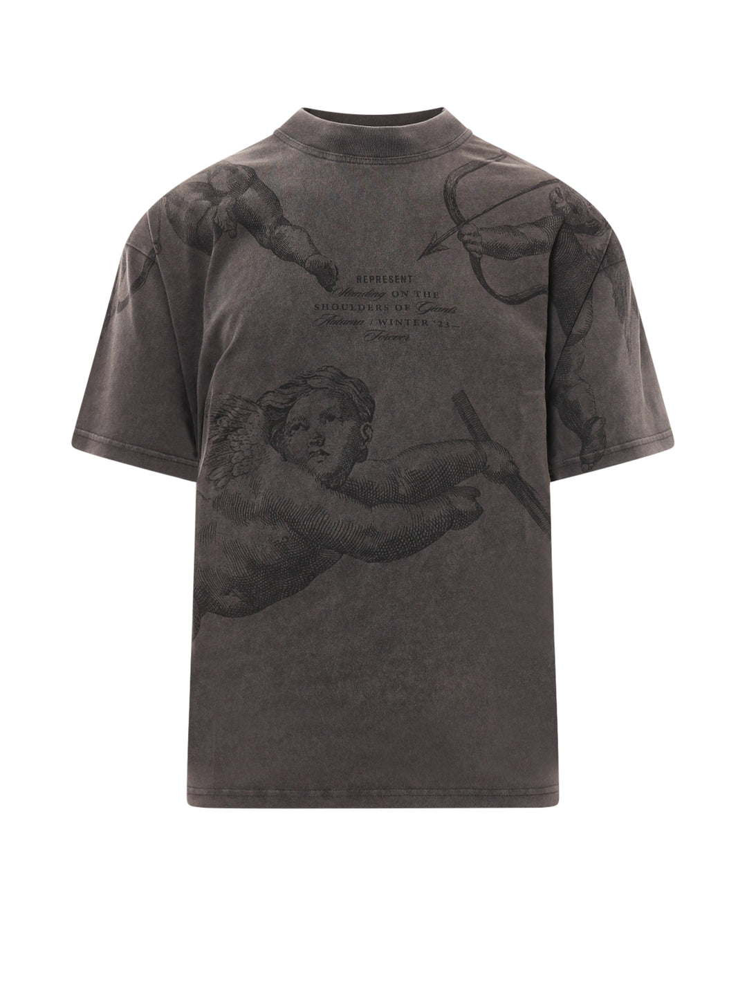 T-shirt in cotone con stampa Cherubini all-over