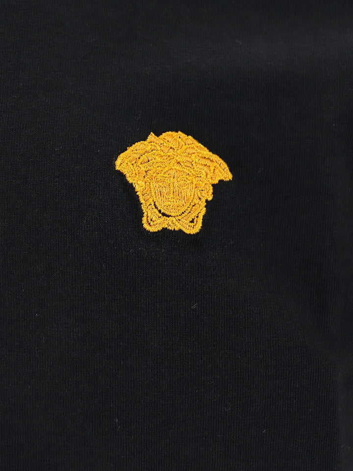 T-shirt in cotone con logo ricamato frontale