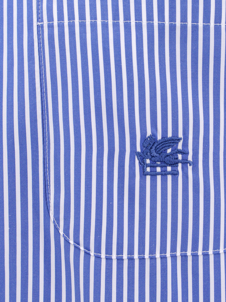 Camicia in cotone con ricamo logo frontale