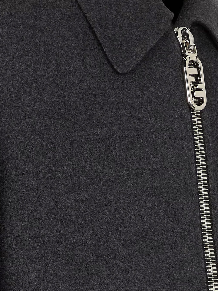 Cappotto in cashmere con maxi cursore Fendi O'Lock