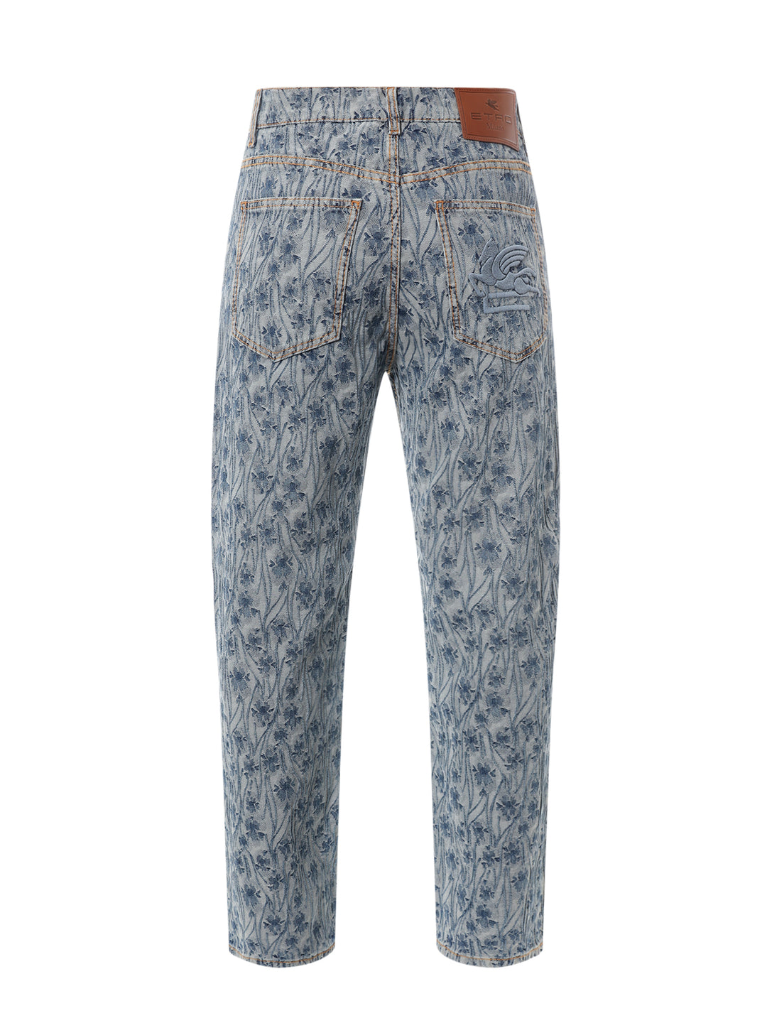 Jeans in cotone con motivo floreale all-over