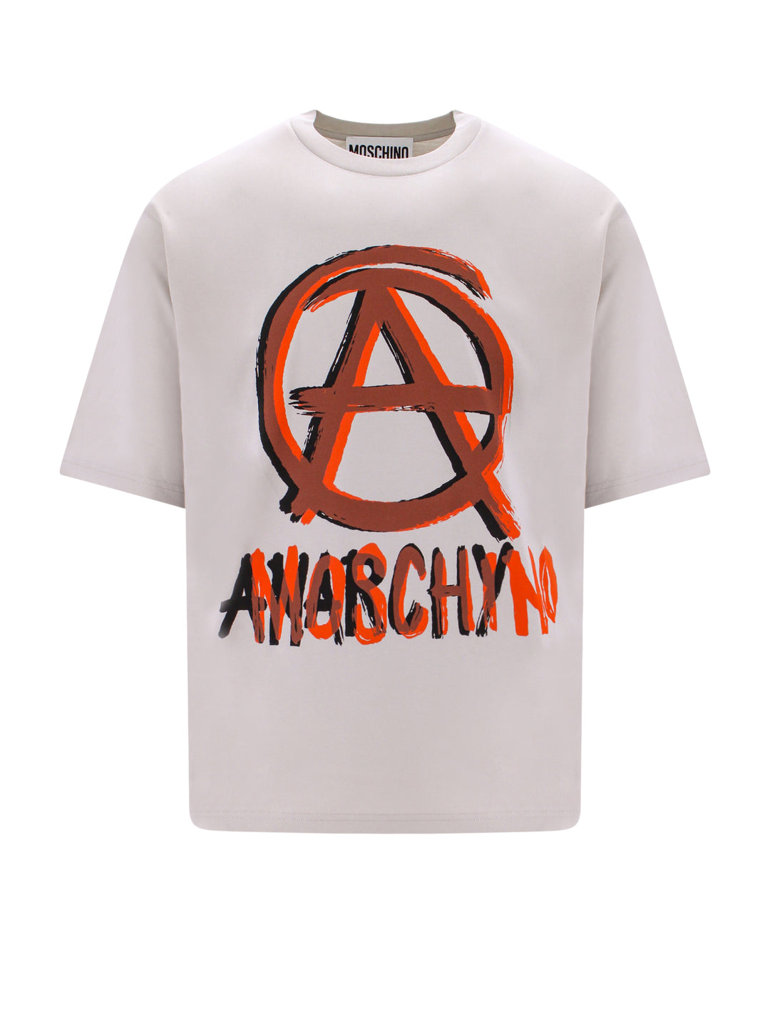 T-shirt in cotone organico con stampa Moschino Anarchy