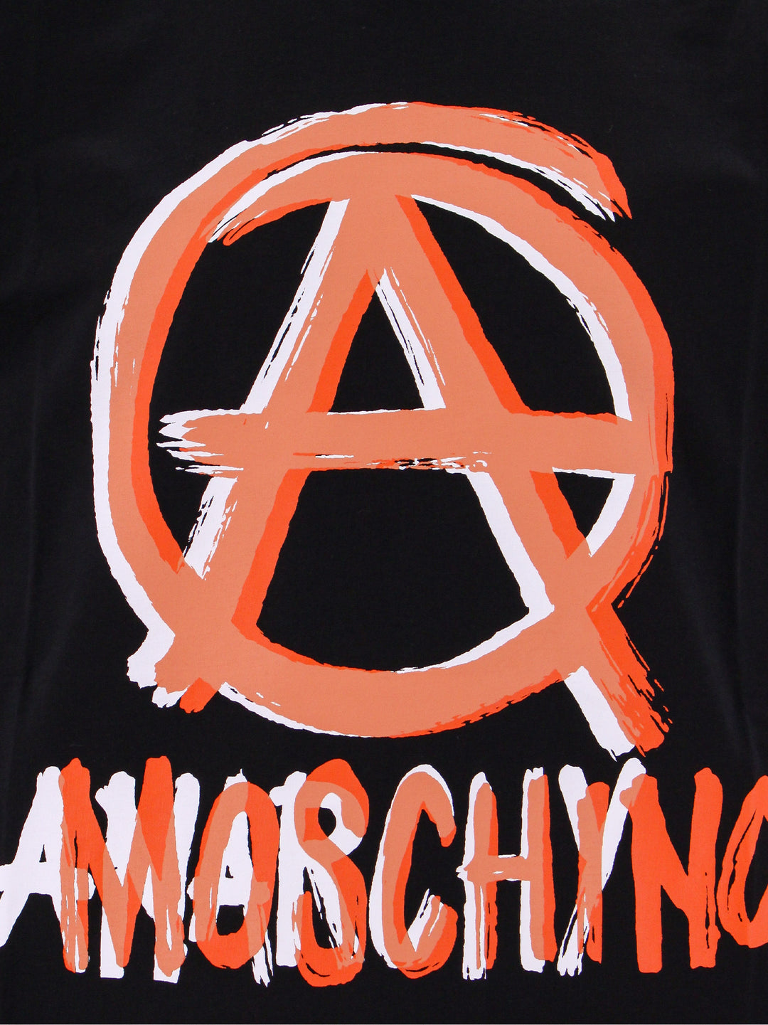 T-shirt in cotone organico con stampa Moschino Anarchy