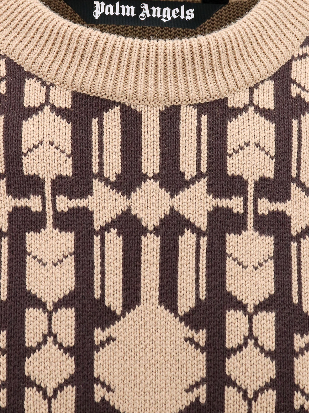 Maglia in lana e cotone con logo all-over