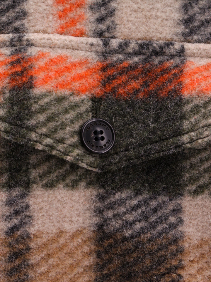Cappotto in misto lana con motivo madras