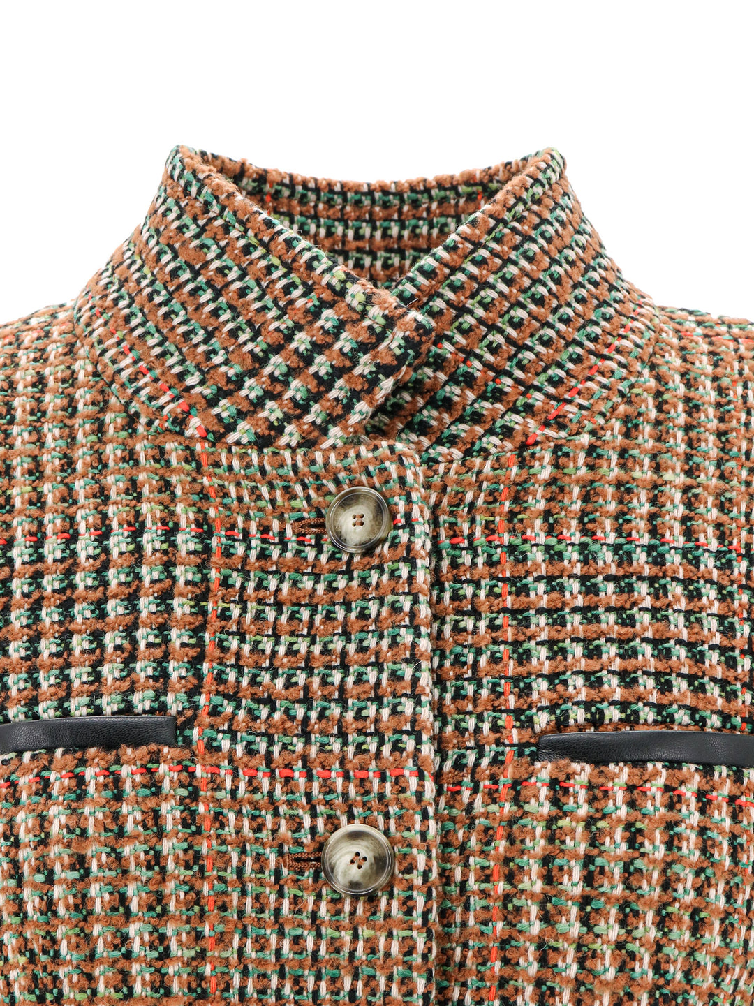 Cappotto in lana con ricami multicolor
