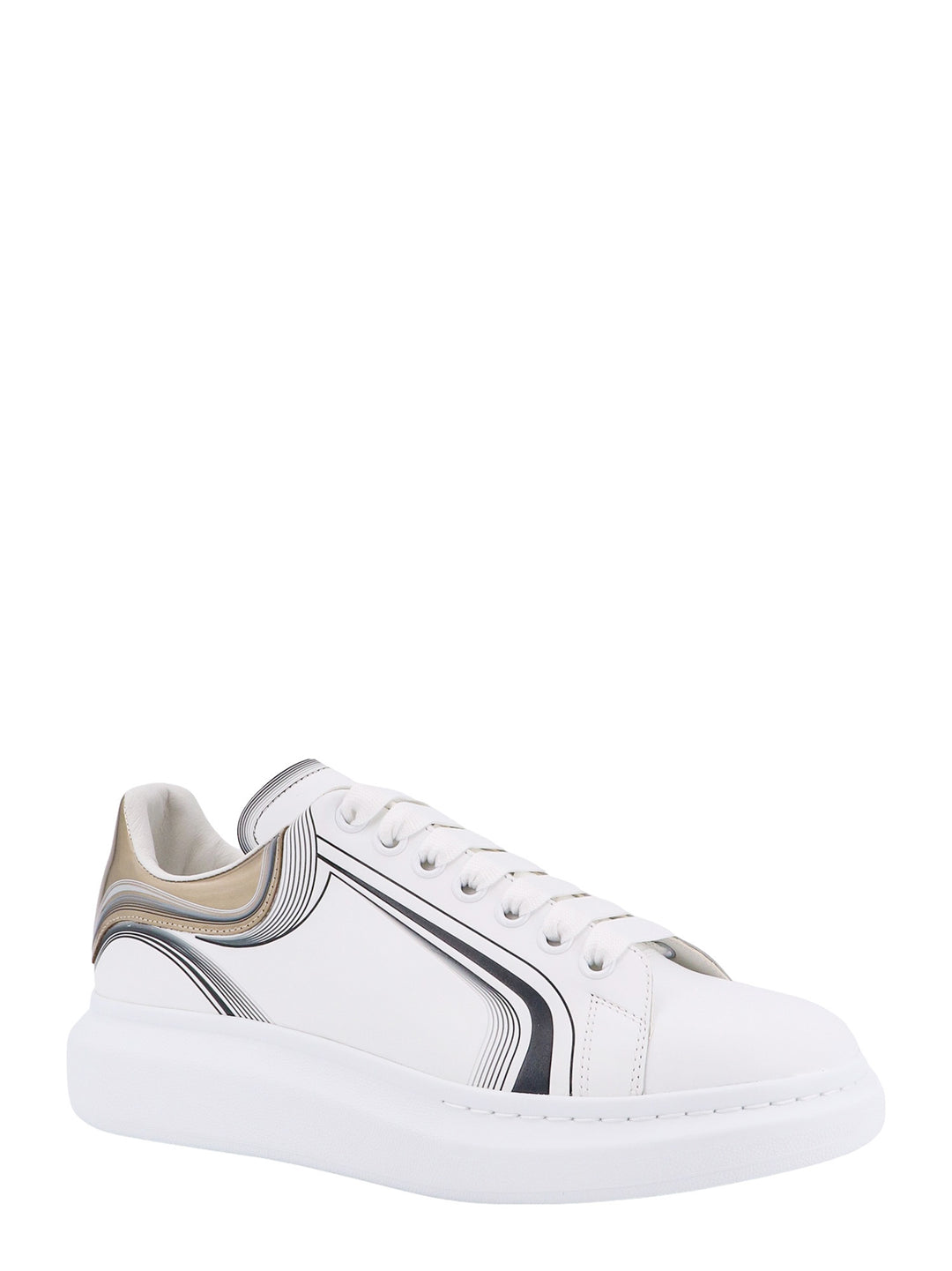 Sneakers in pelle con stampa Curve Tech