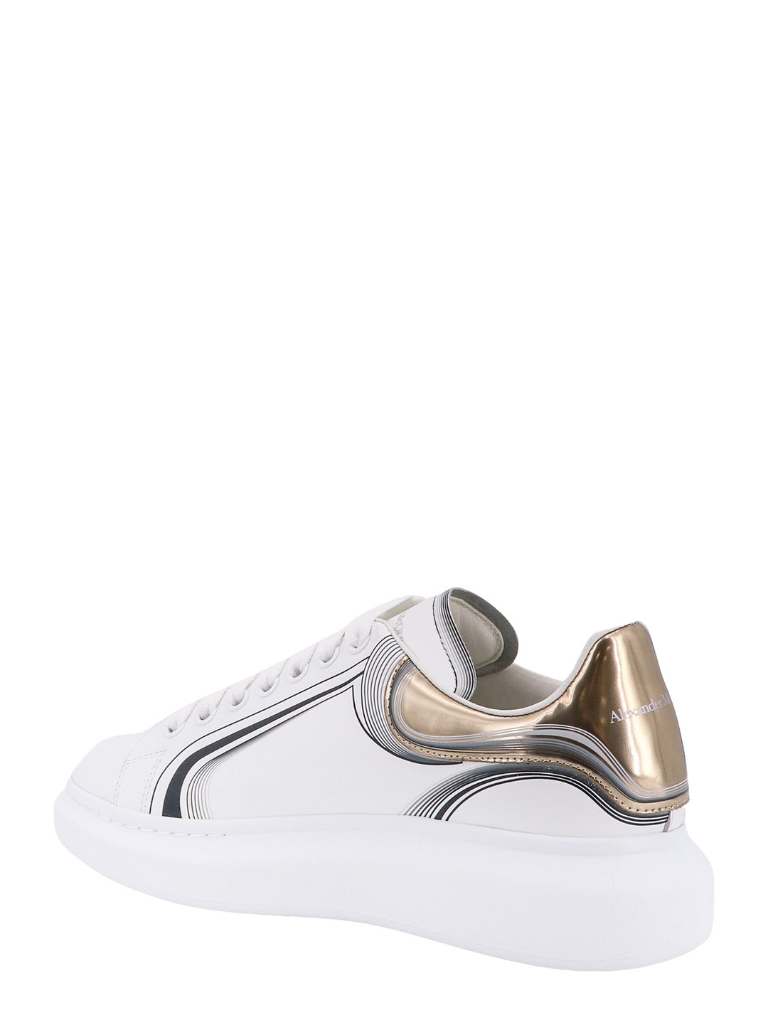 Sneakers in pelle con stampa Curve Tech