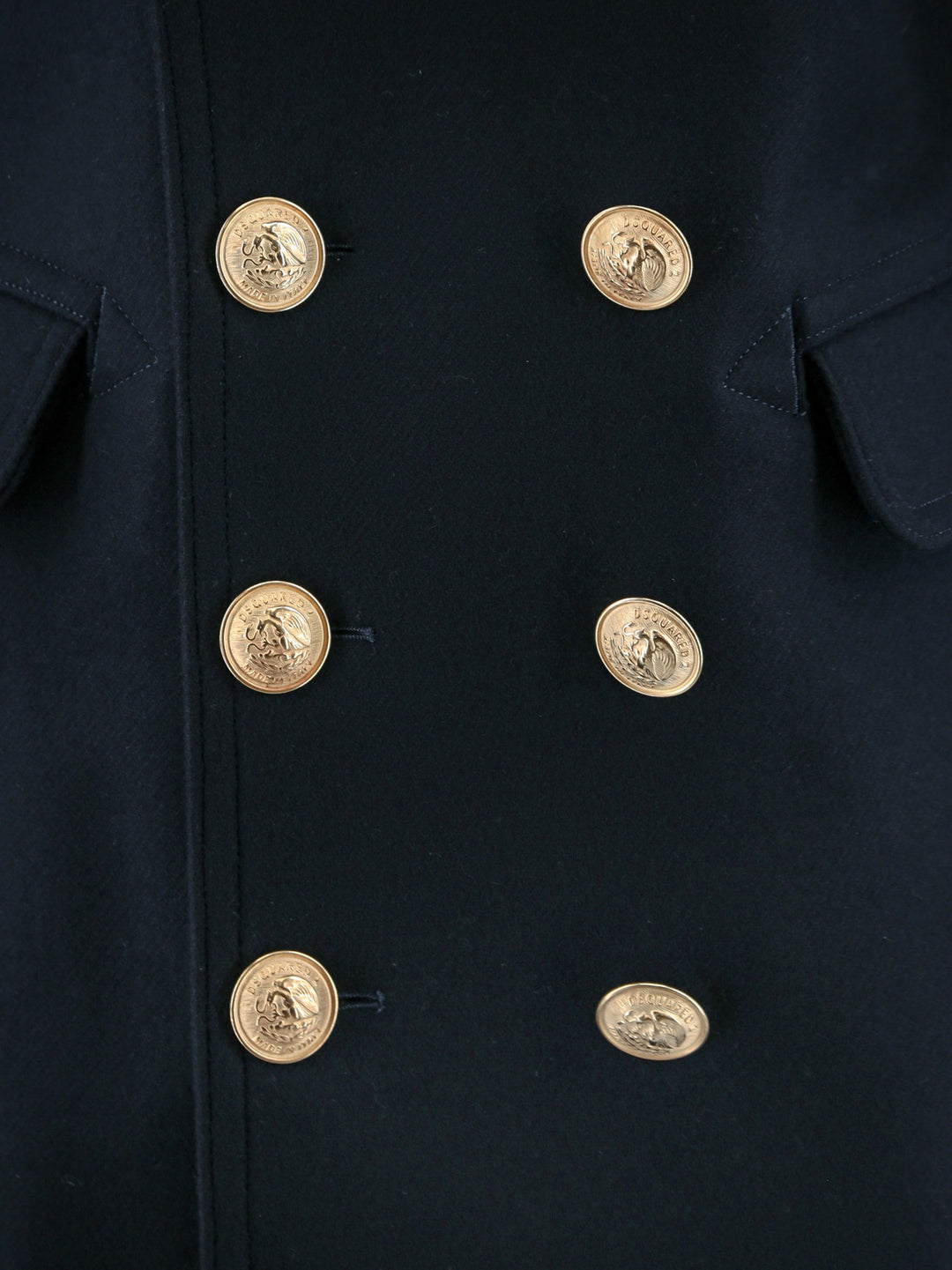 Cappotto in lana con bottoni logati