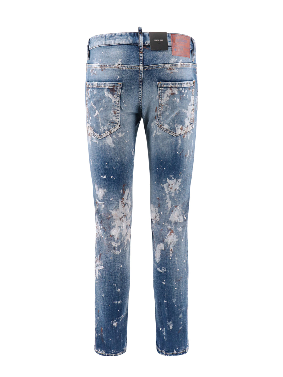 Jeans in cotone stretch con macchie di vernice