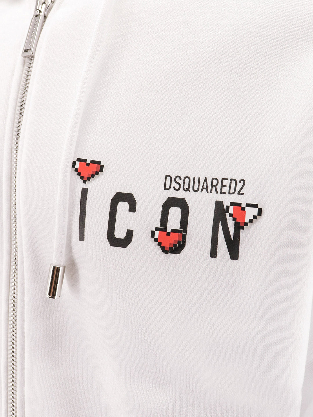 Felpa in cotone con stampa Icon Heart Pixel