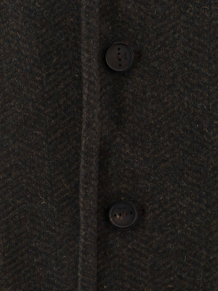 Cappotto spigato in lana vergine