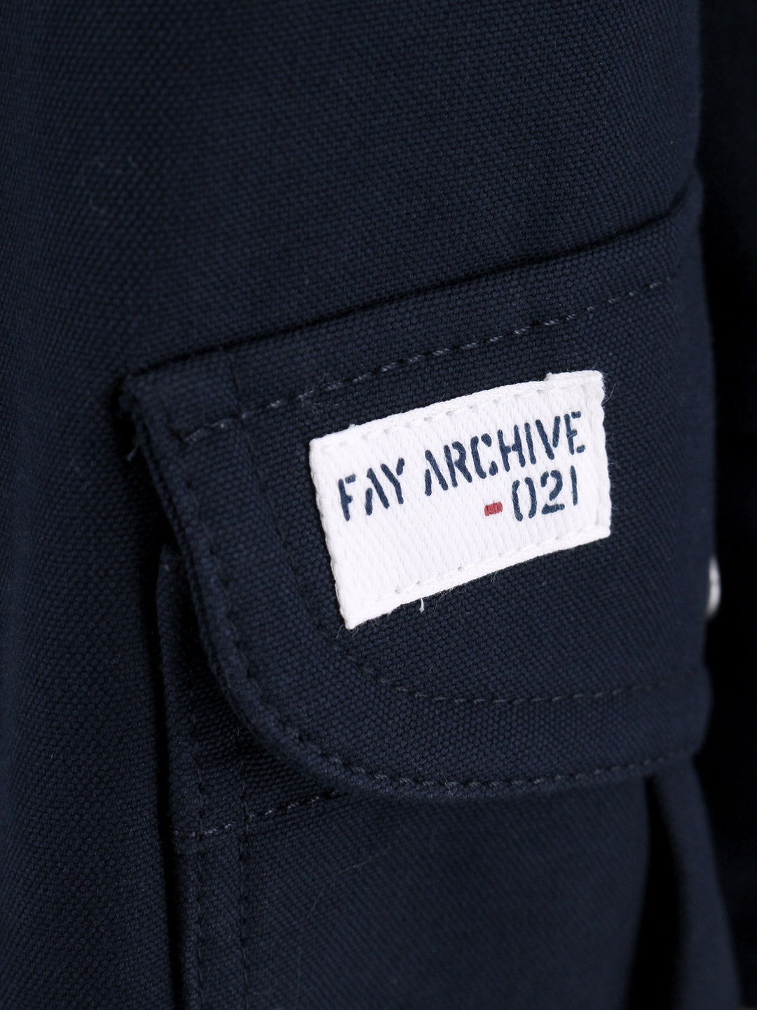 Cappotto Fay Archive in cotone con profili in suede