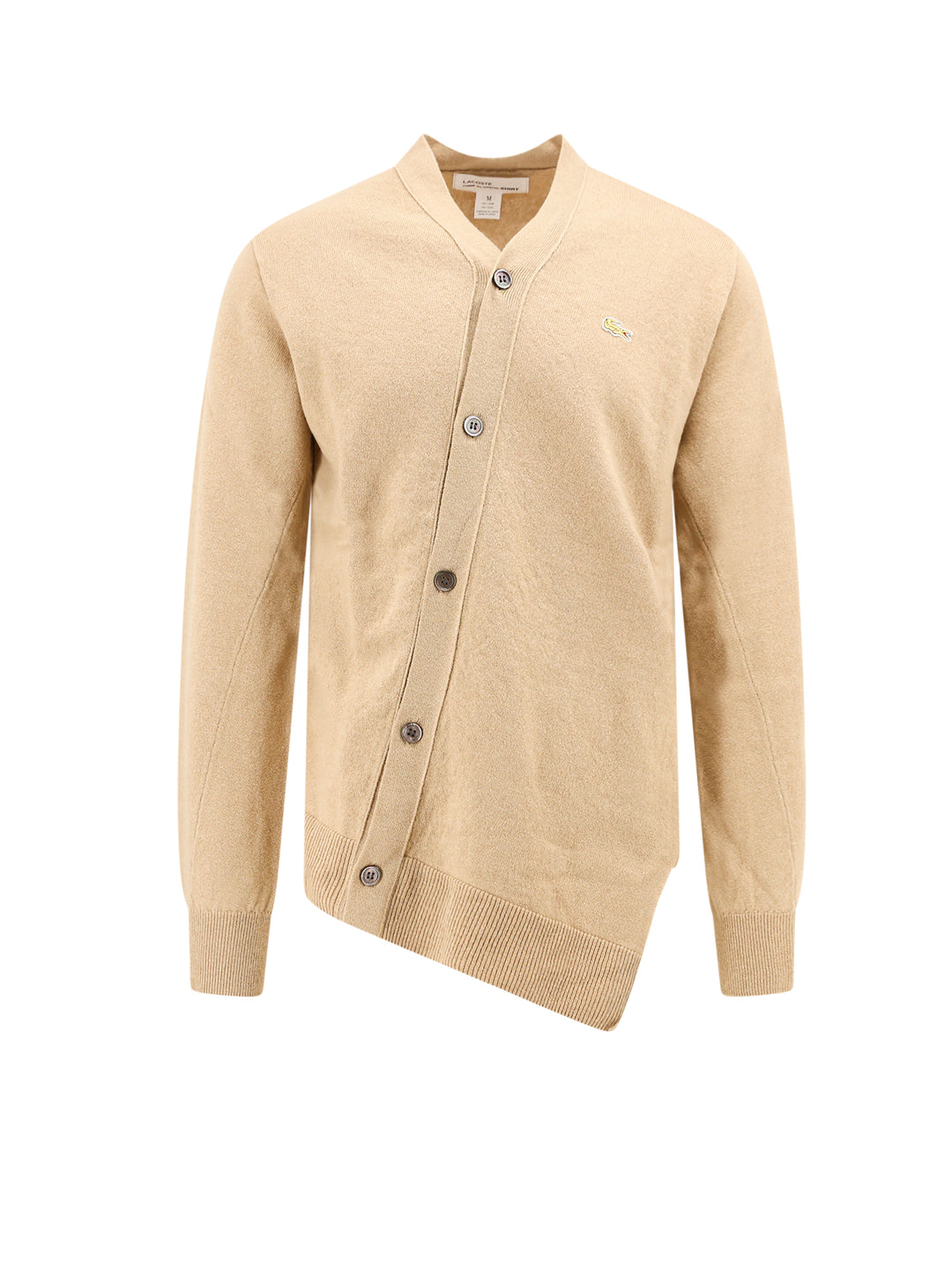 Cardigan in lana con patch Lacoste frontale