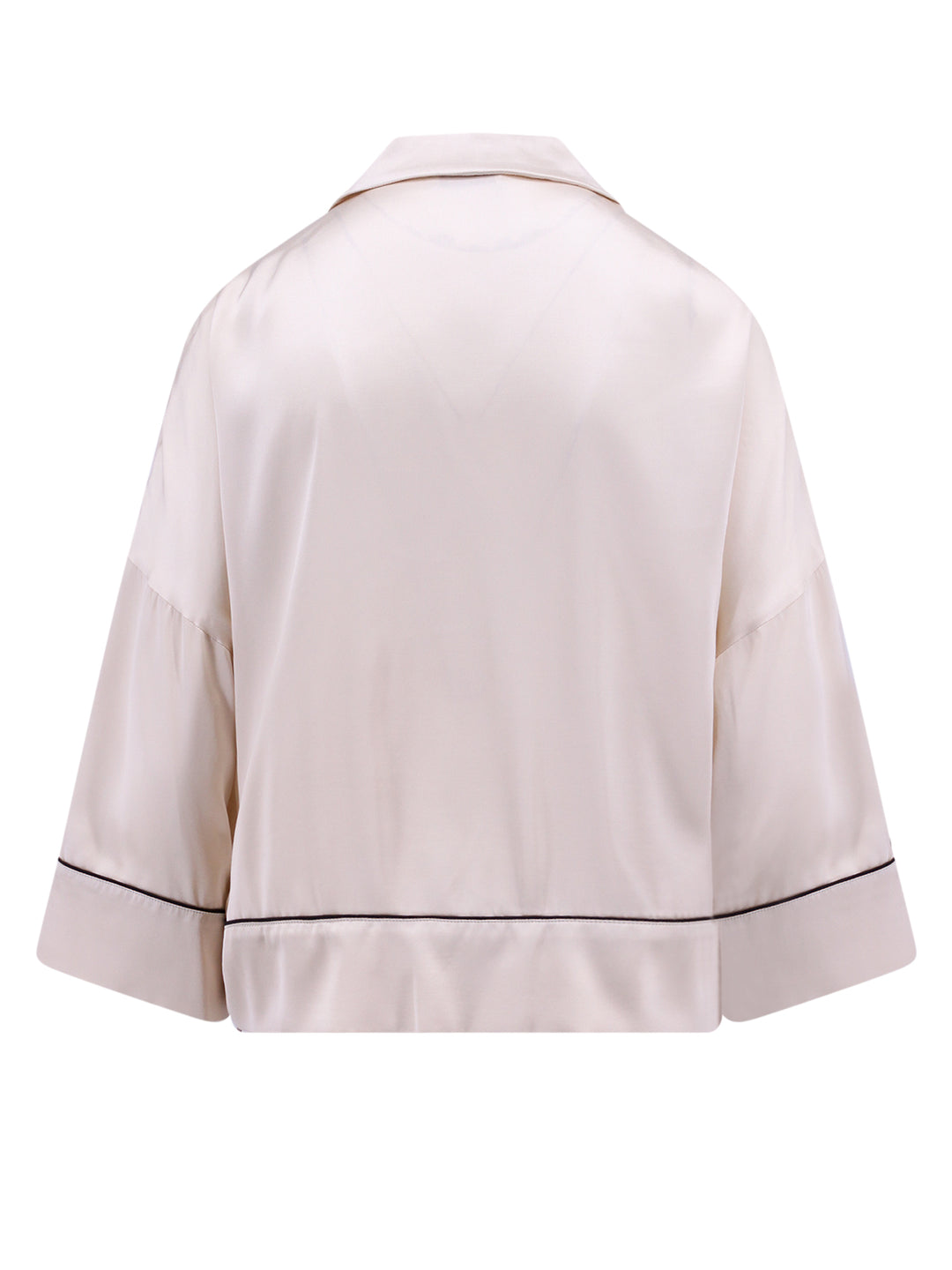 Camicia pigiama in viscosa con stampa logo.  Capsule collection in esclusiva x Nugnes