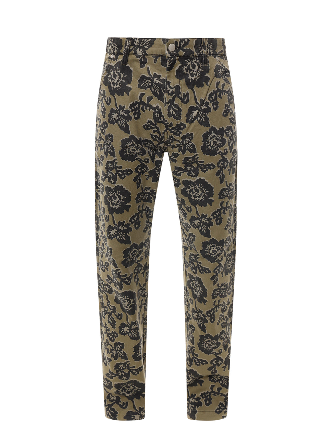 Pantalone in cotone con stampa floreale all-over