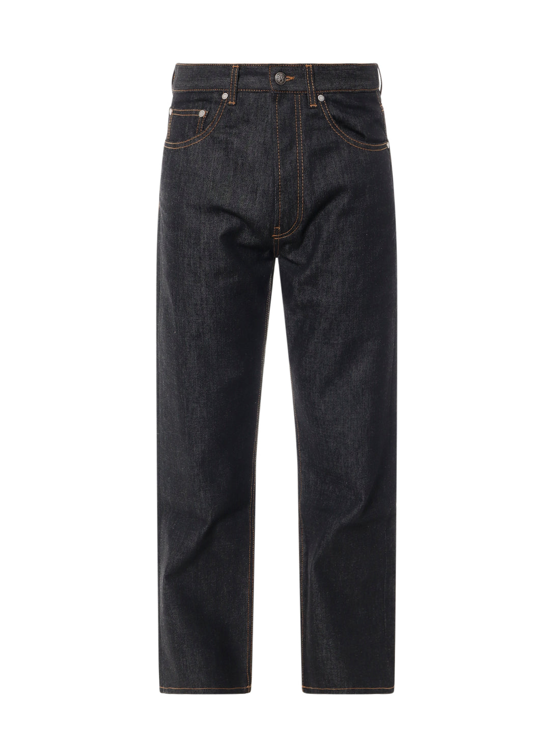 Jeans in cotone con monogramma in rilievo posteriore