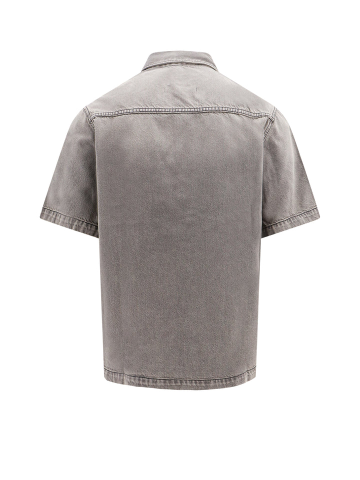 Camicia in cotone con etichetta logata