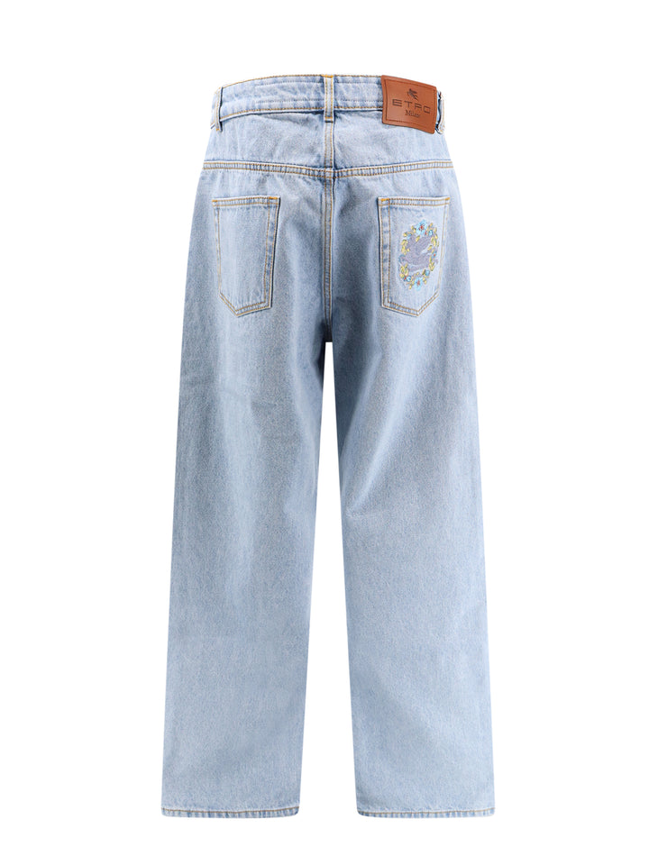 Jeans in cotone con ricamo Pegaso posteriore