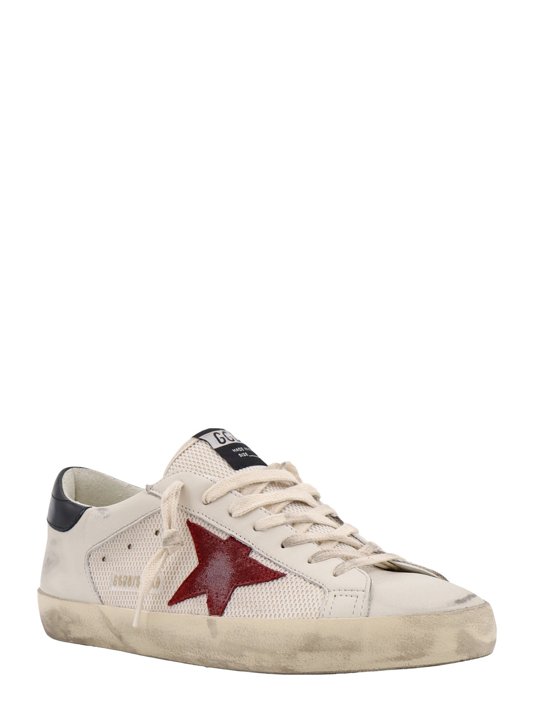 Sneakers in mesh e pelle con patch in suede