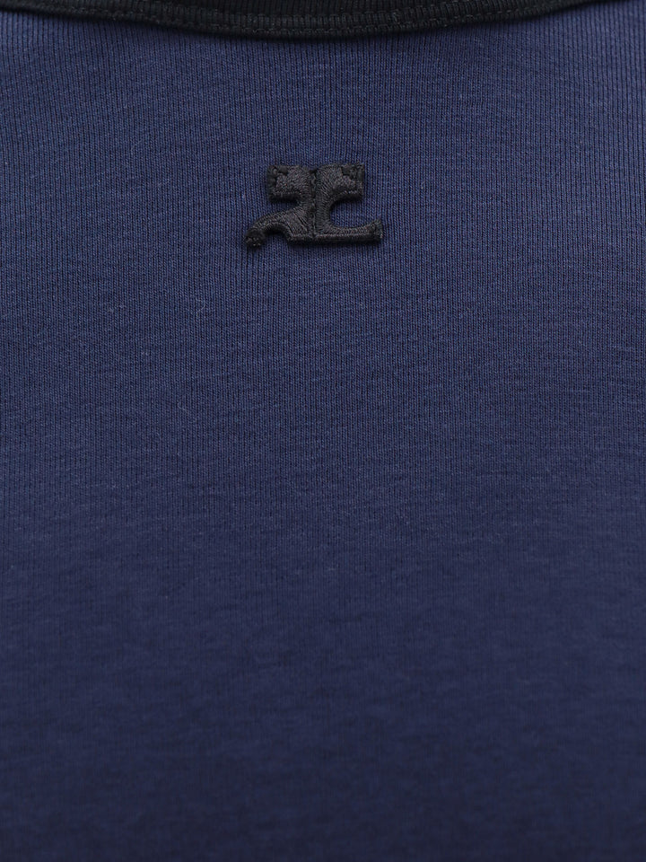 T-shirt in cotone con logo ricamato