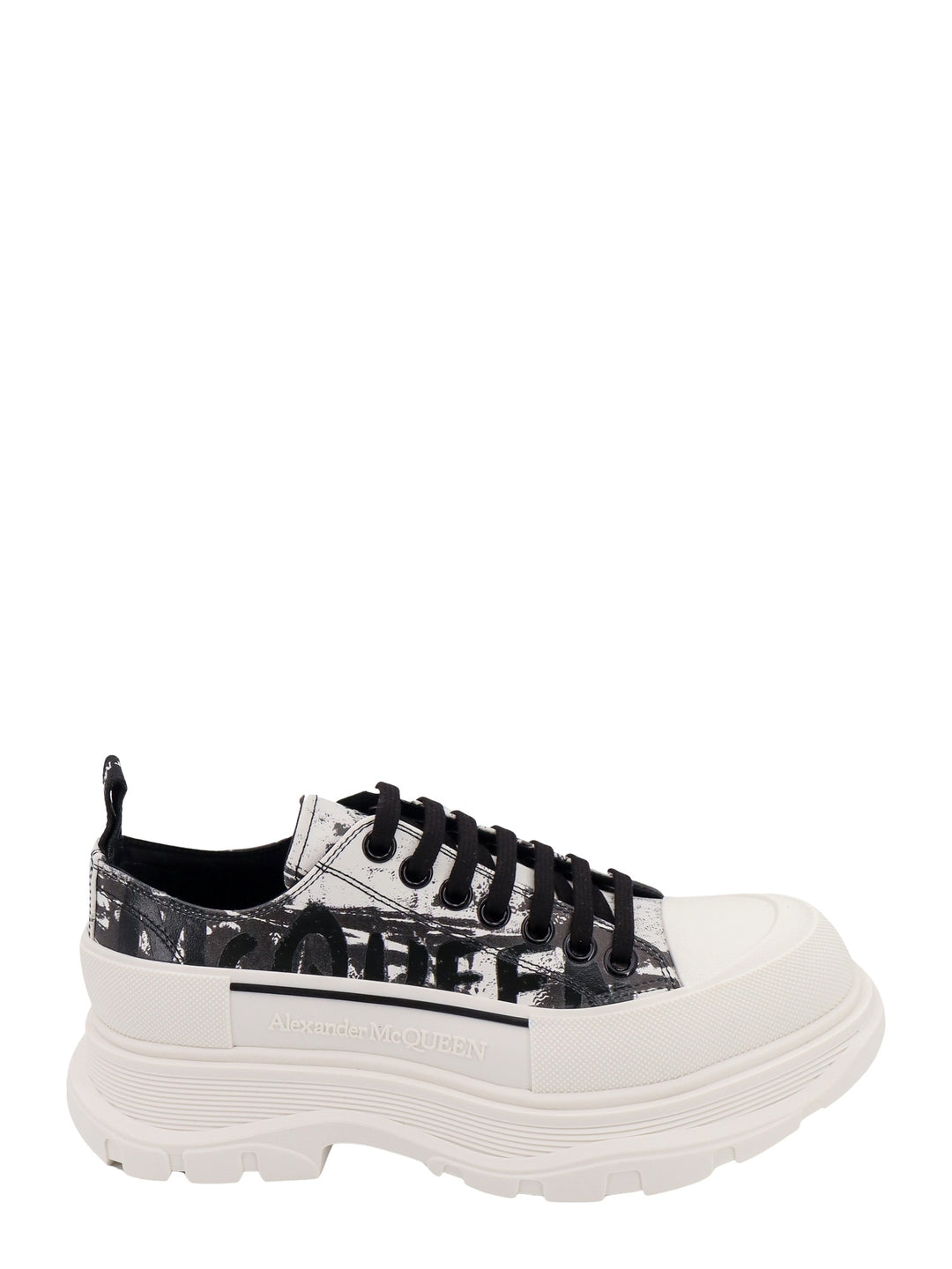 Sneakers in pelle con stampa Fold