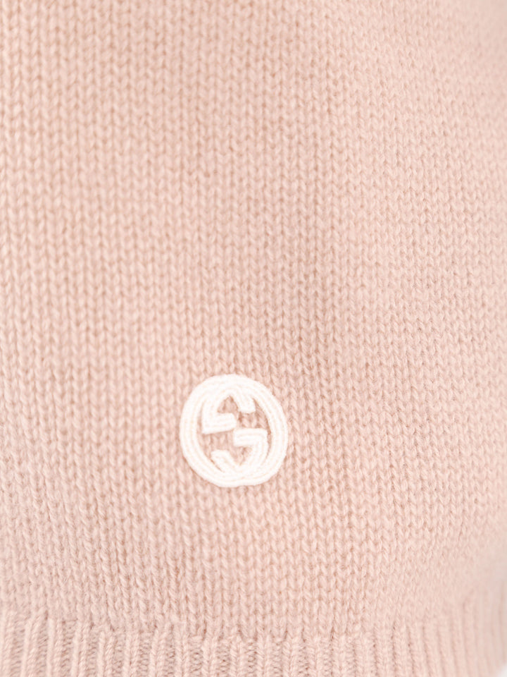 Maglia in cashmere con patch logo GG