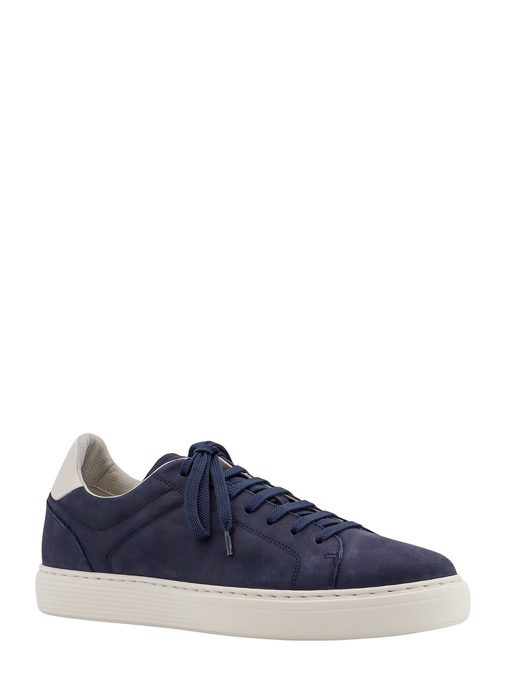 Sneakers in suede con stampa logo posteriore