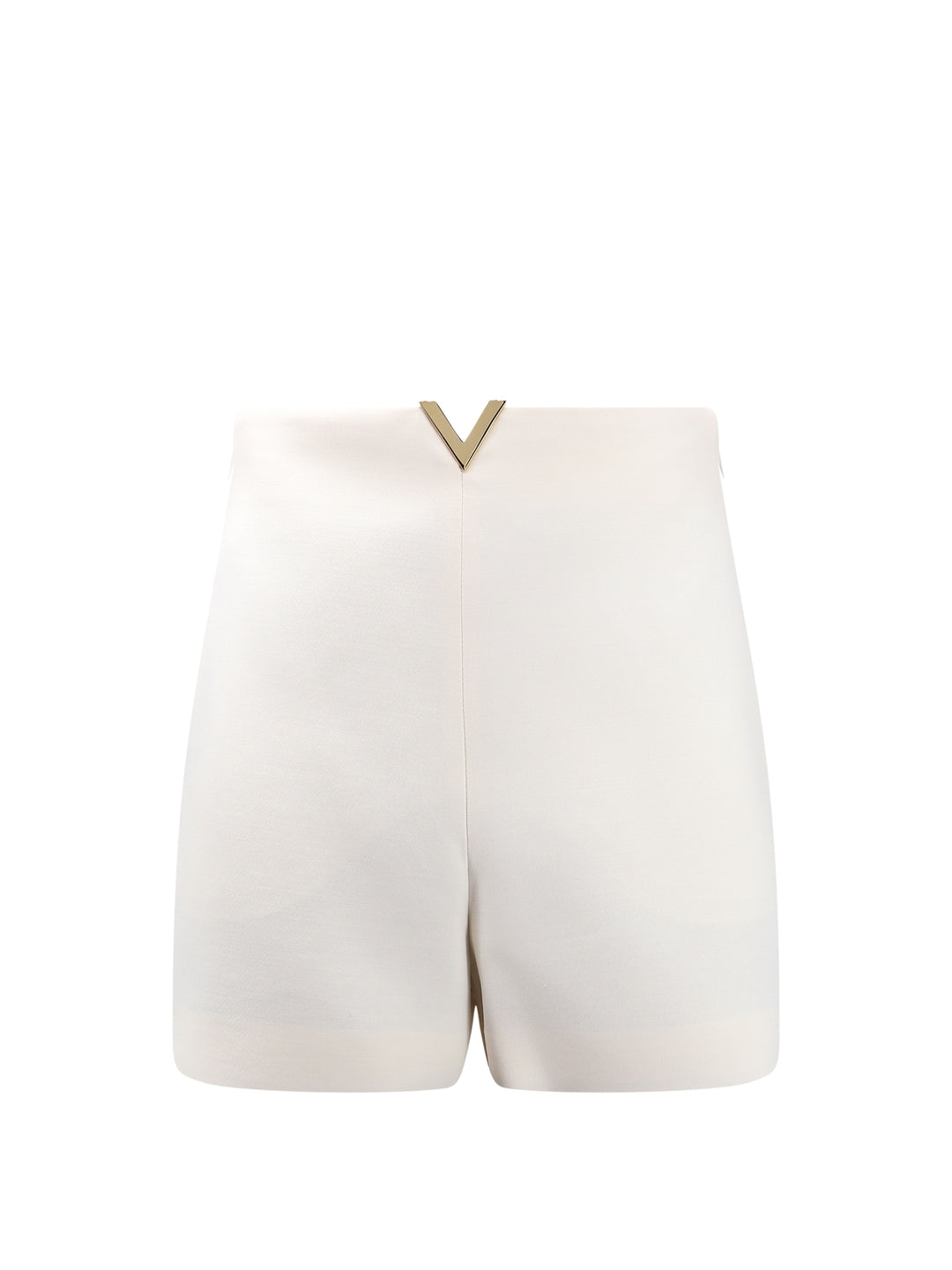 Shorts in lana vergine e seta con dettaglio V Gold