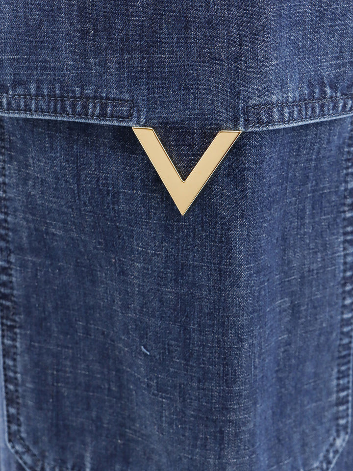 Jeans cargo in cotone con dettaglio V-Gold