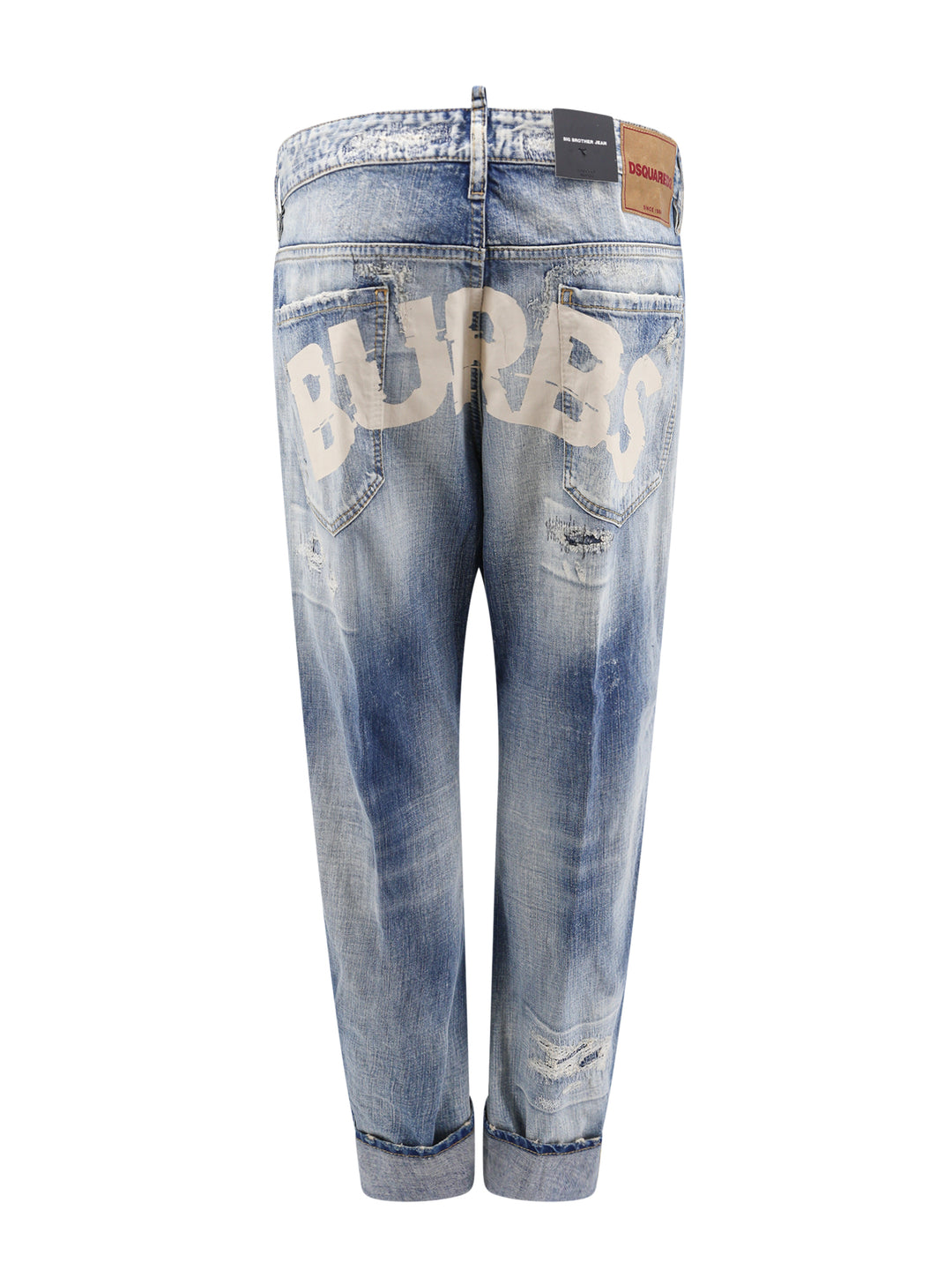 Jeans in cotone con effetto strappto