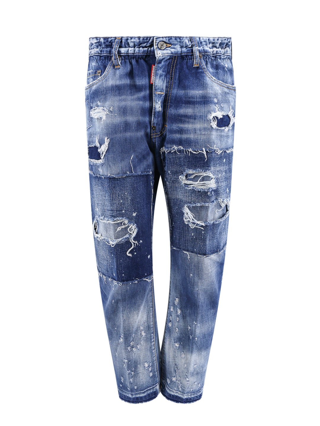 Jeans in cotone con effetto strappato