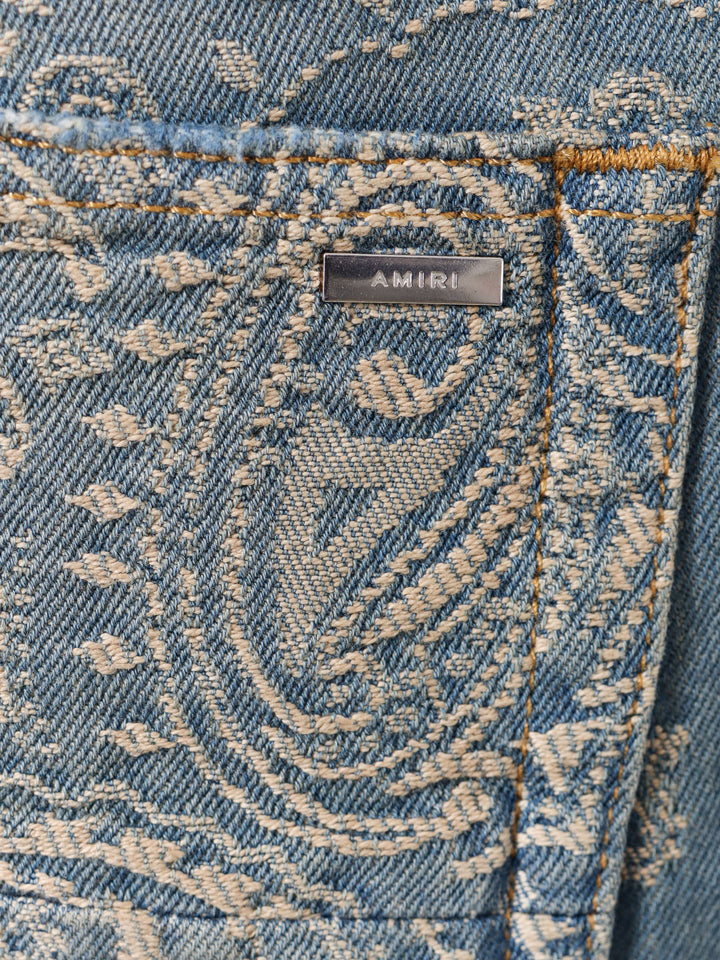Jeans in cotone con motivo paisley