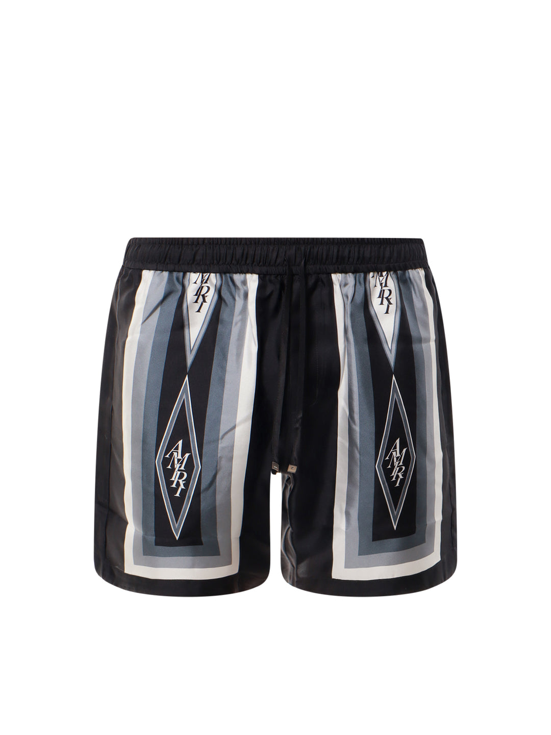 Shorts in seta con stampa logo