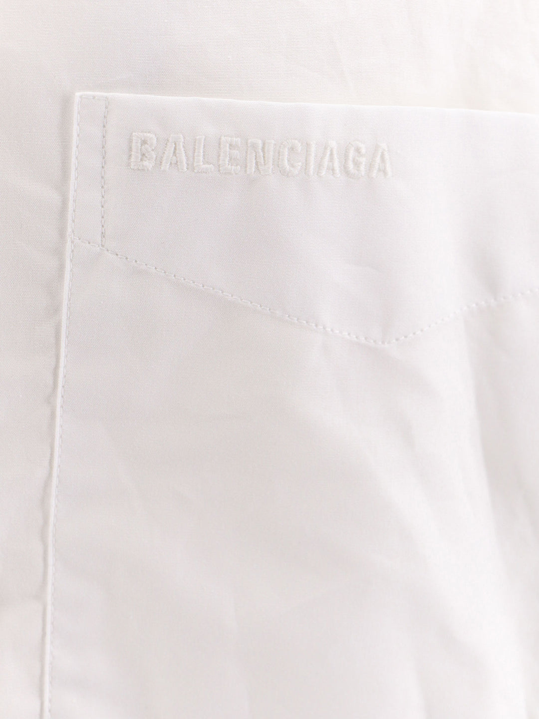 Camicia Wrap in cotone con logo ricamato