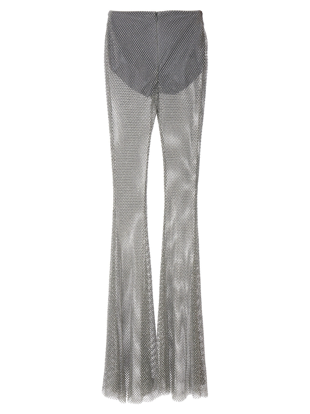 Crystal Flared Pantaloni Silver