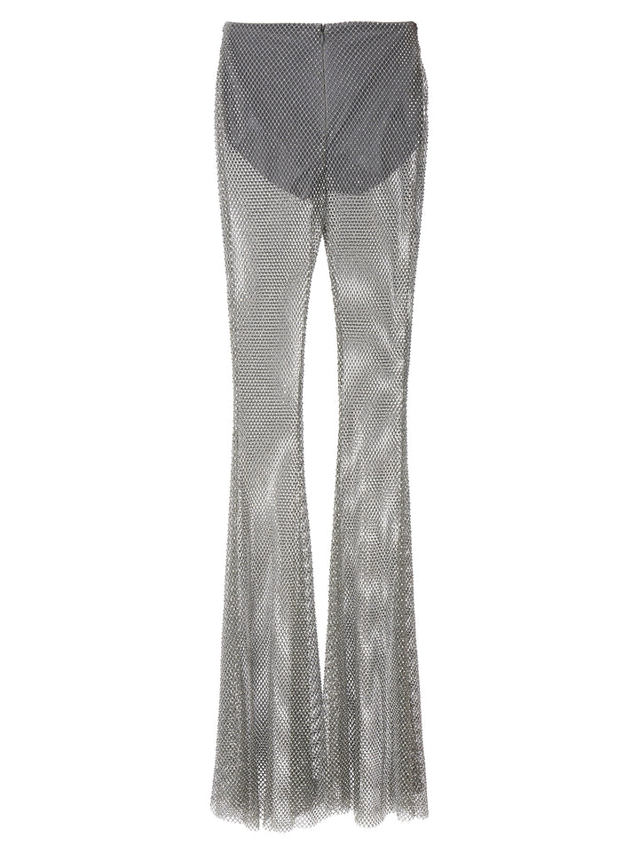 Crystal Flared Pantaloni Silver