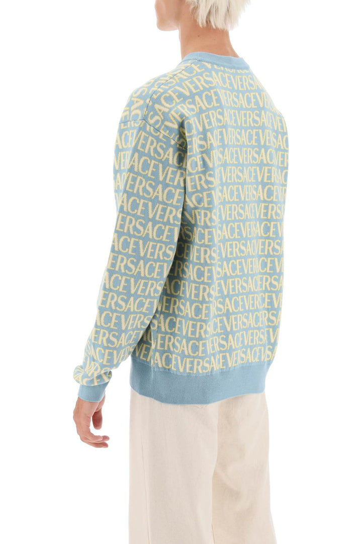 Pullover Monogram In Cotone - Versace - Uomo