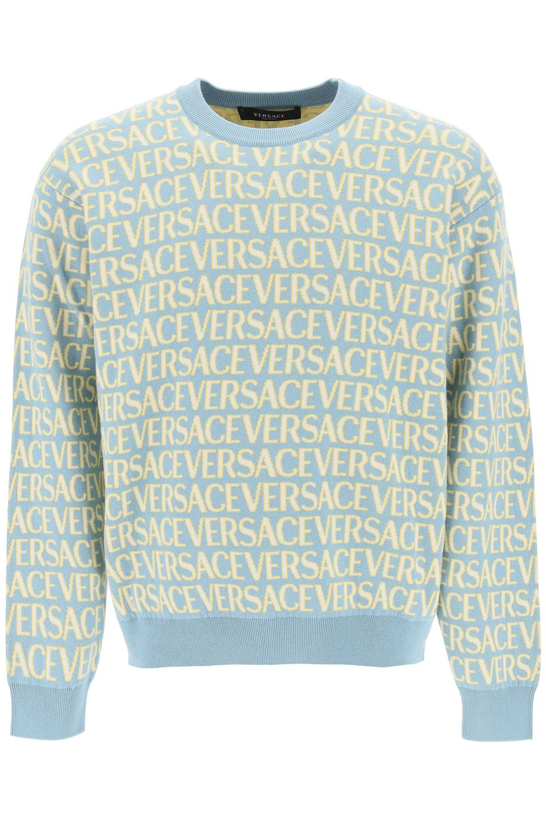 Pullover Monogram In Cotone - Versace - Uomo