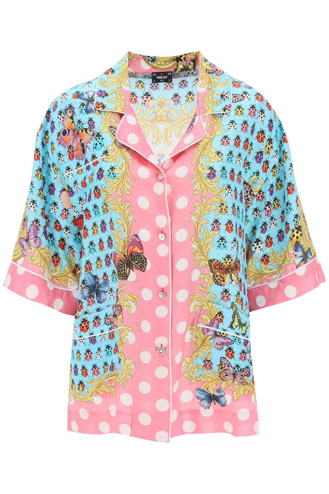 Camicia Manica Corta Butterflies And Ladybugs - Versace - Donna