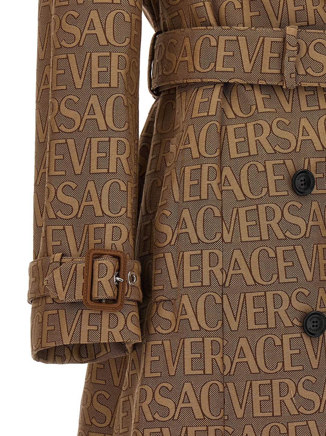 Versace Allover Trench E Impermeabili Beige