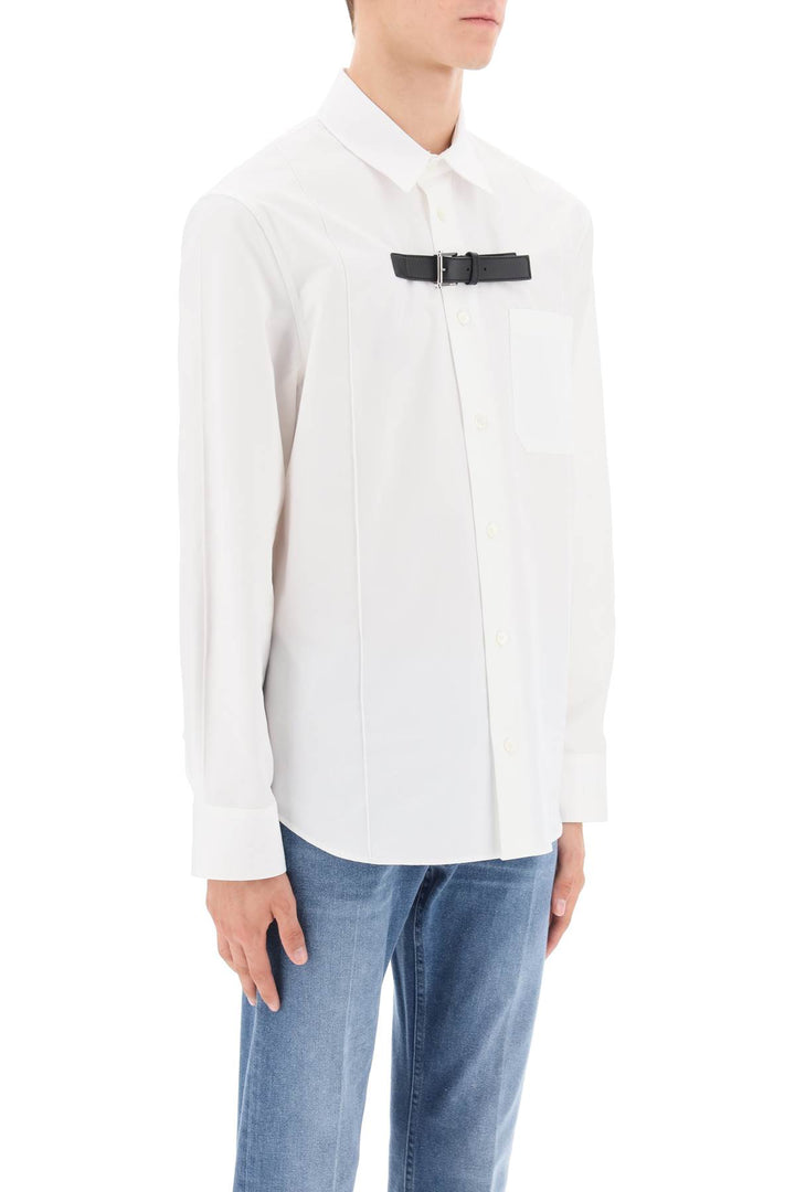 Camicia Con Cinturino In Pelle - Versace - Uomo