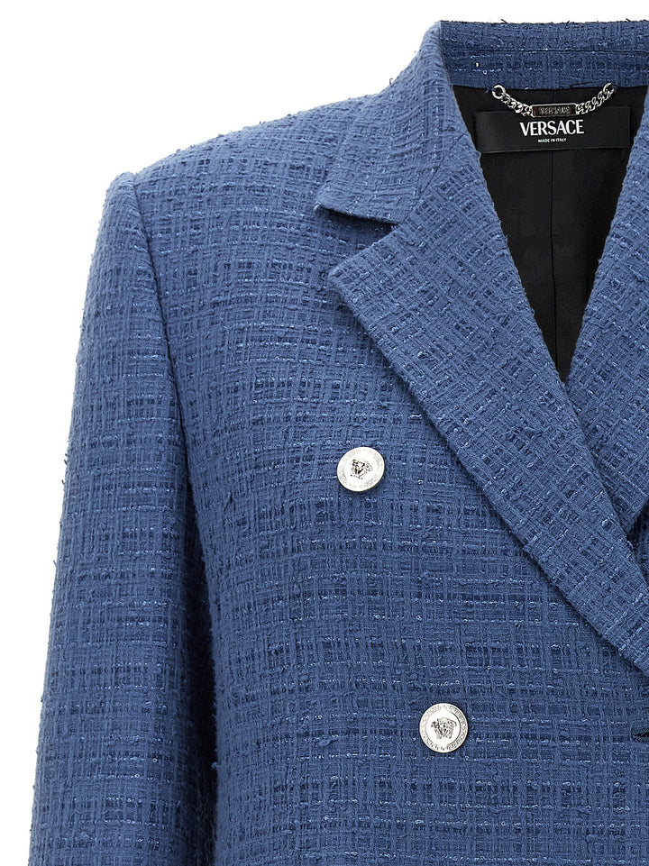 Bouclè Tweed Blazer Blazer And Suits Blu