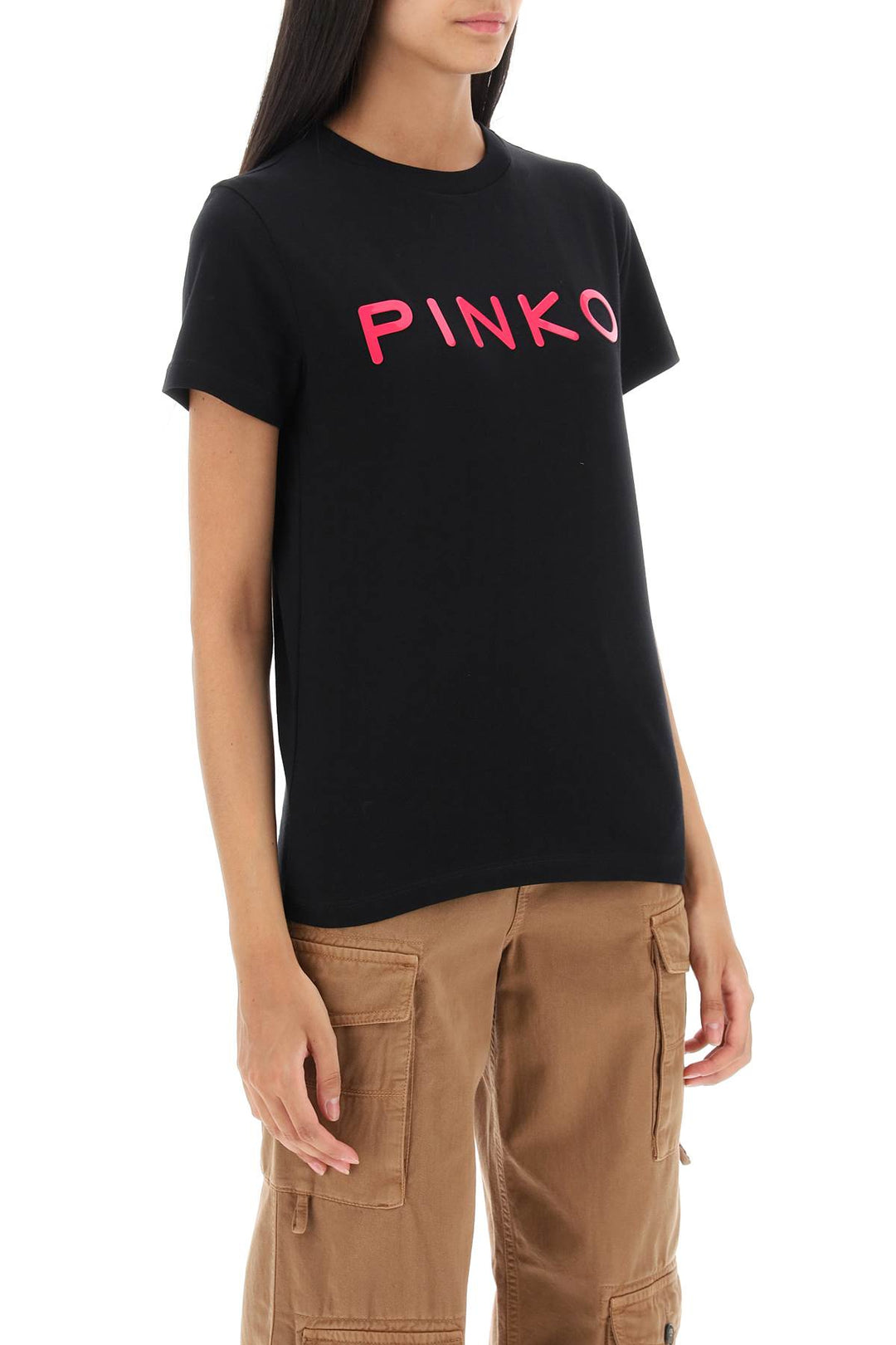 T Shirt Start Con Logo In Vinile - Pinko - Donna