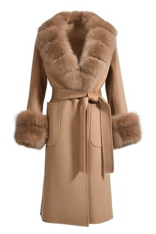 Cappotto Lebonè Camel Misto Cachemire