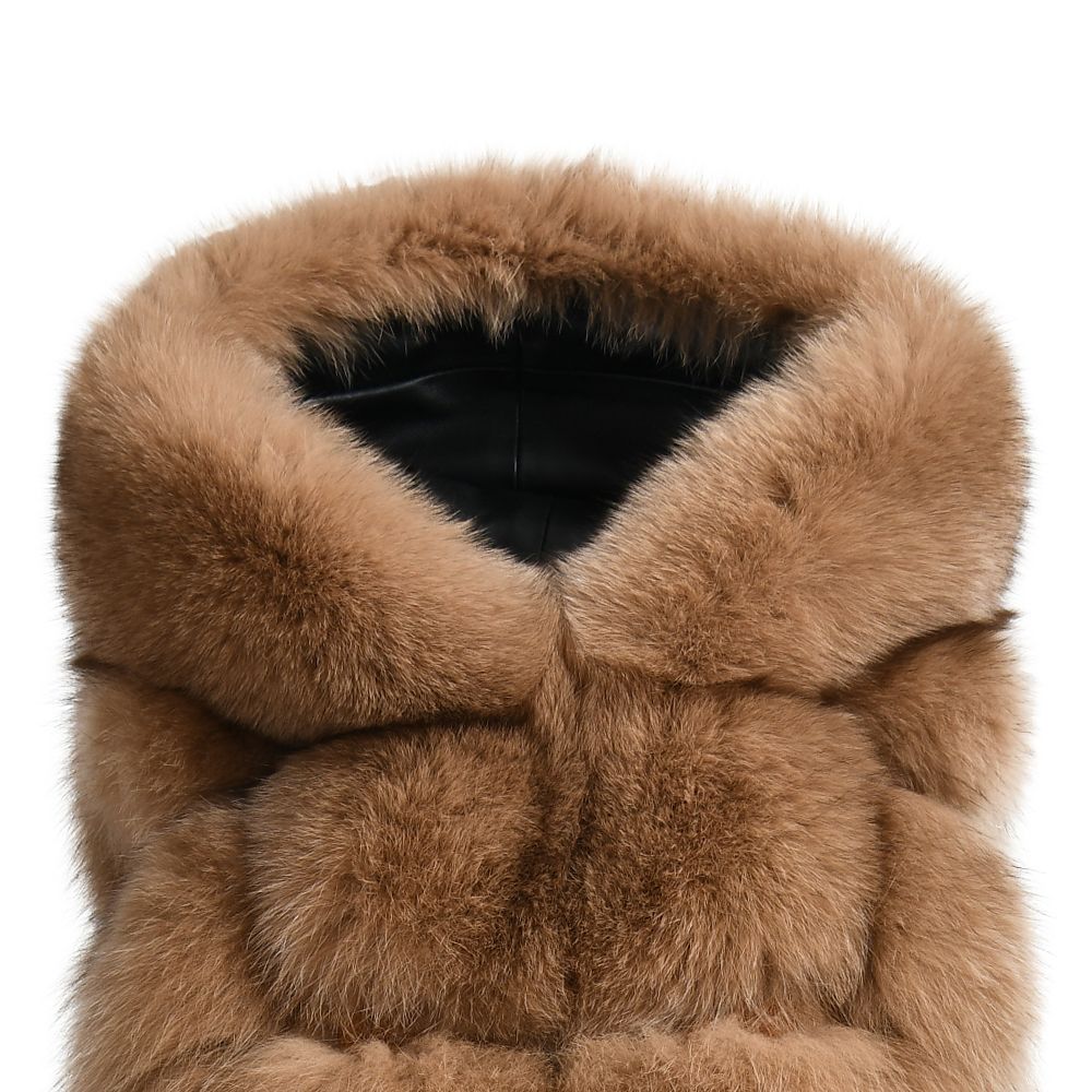 Chaleco Poppy Camel de Piel de Zorro
