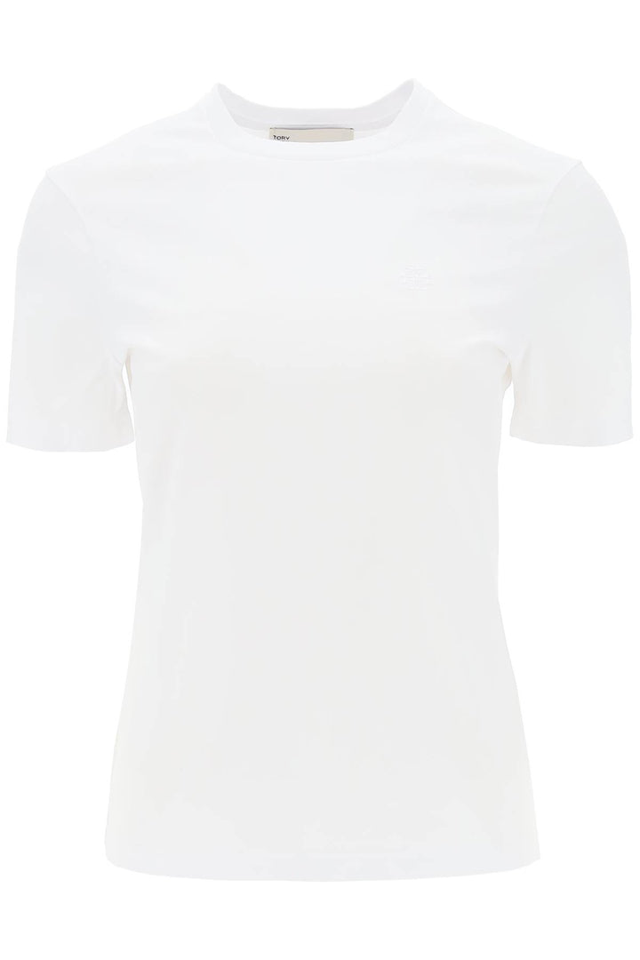 T Shirt Regular Con Ricamo Logo - Tory Burch - Donna