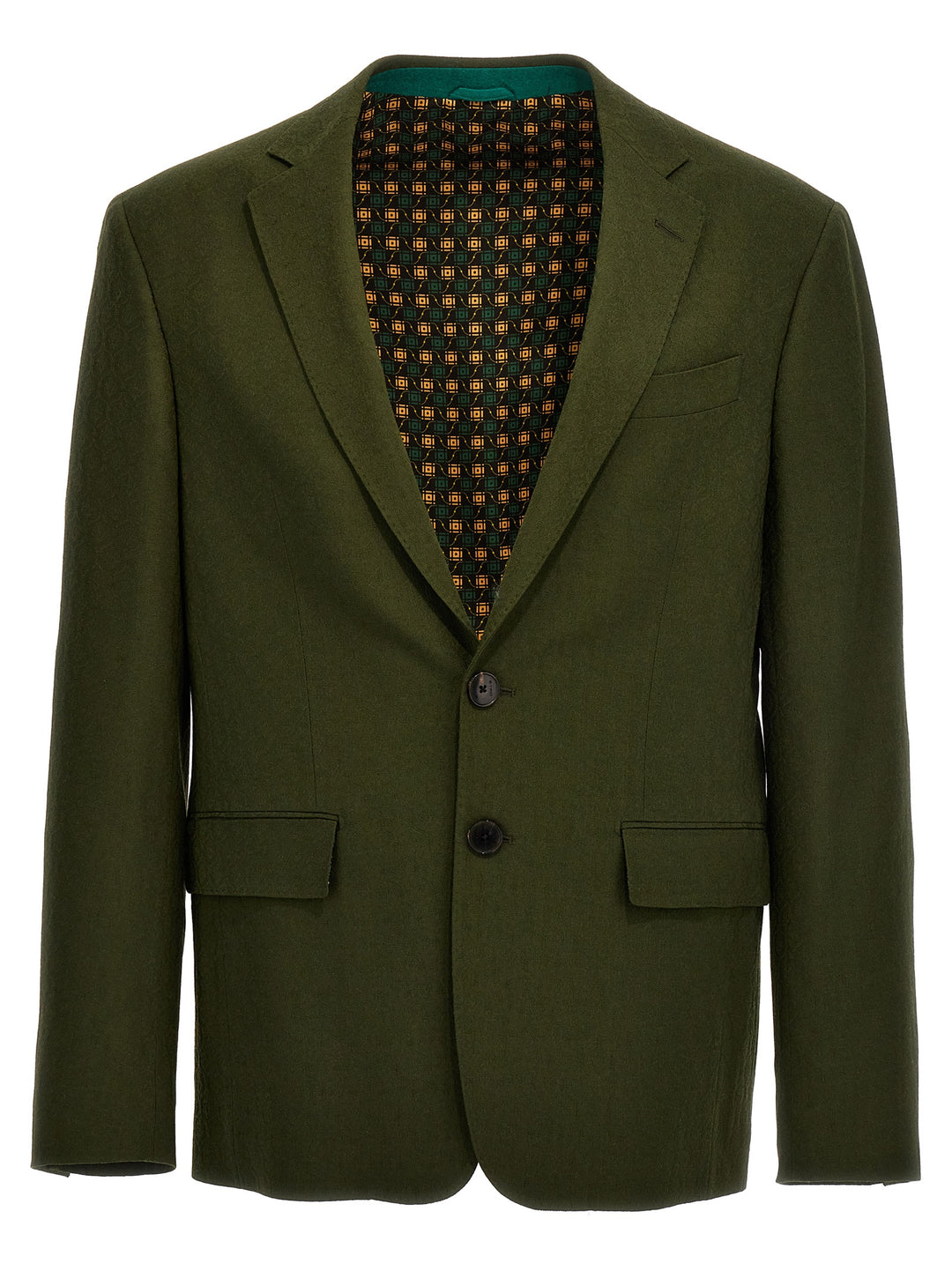 Jacquard Wool Blazer Jacket Giacche Verde