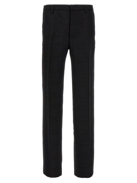 Check Wool Trousers Pantaloni Nero
